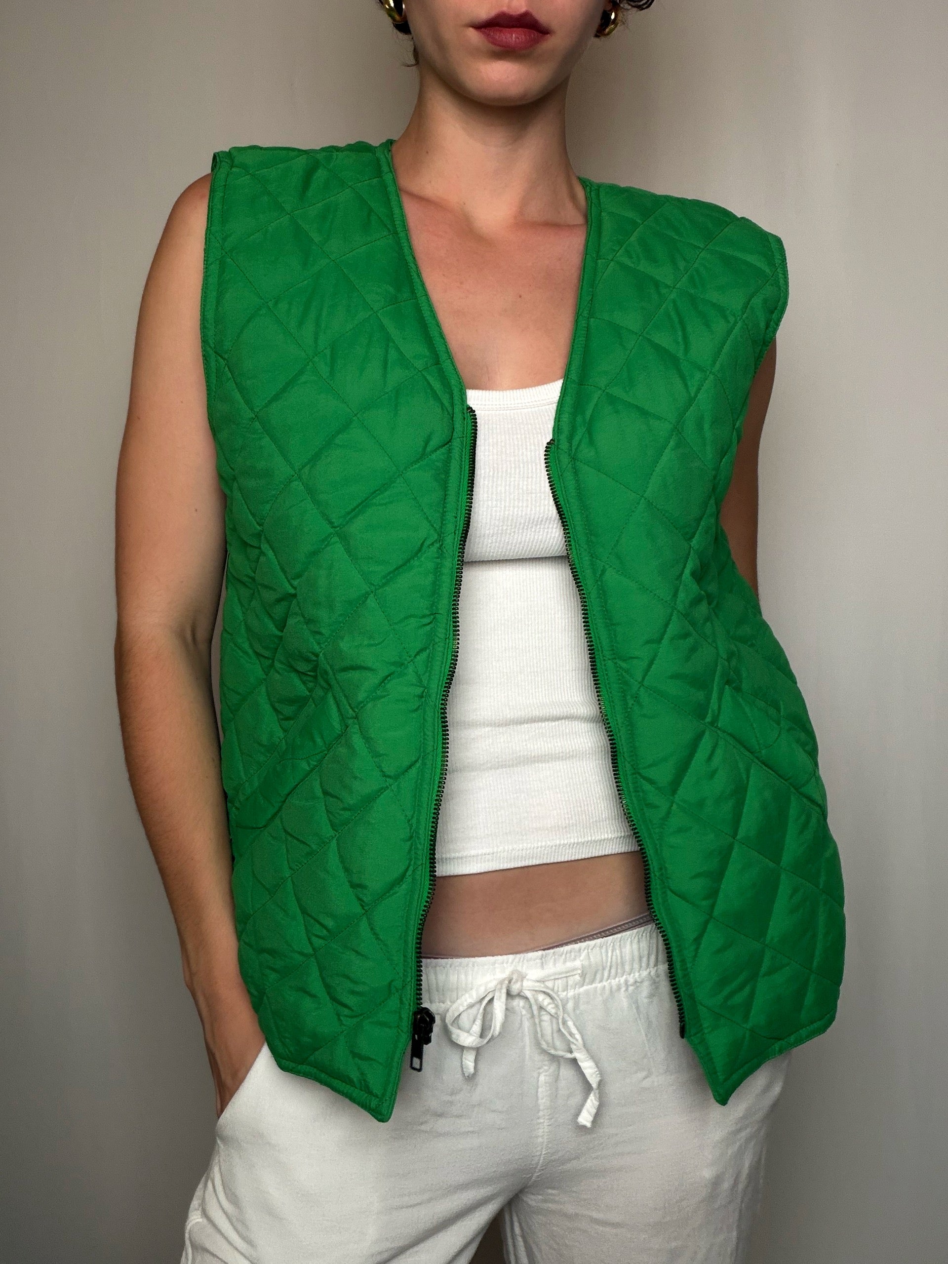 Gilet matelassé vert S vintage