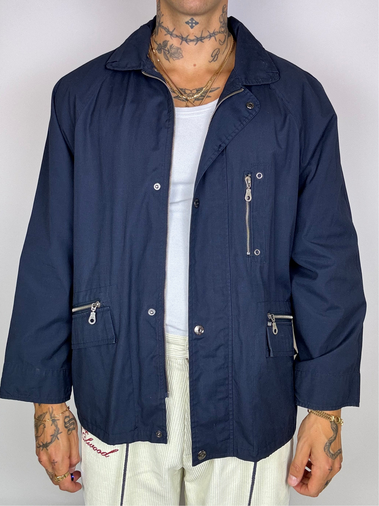 Veste imperméable bleu marine Vintage