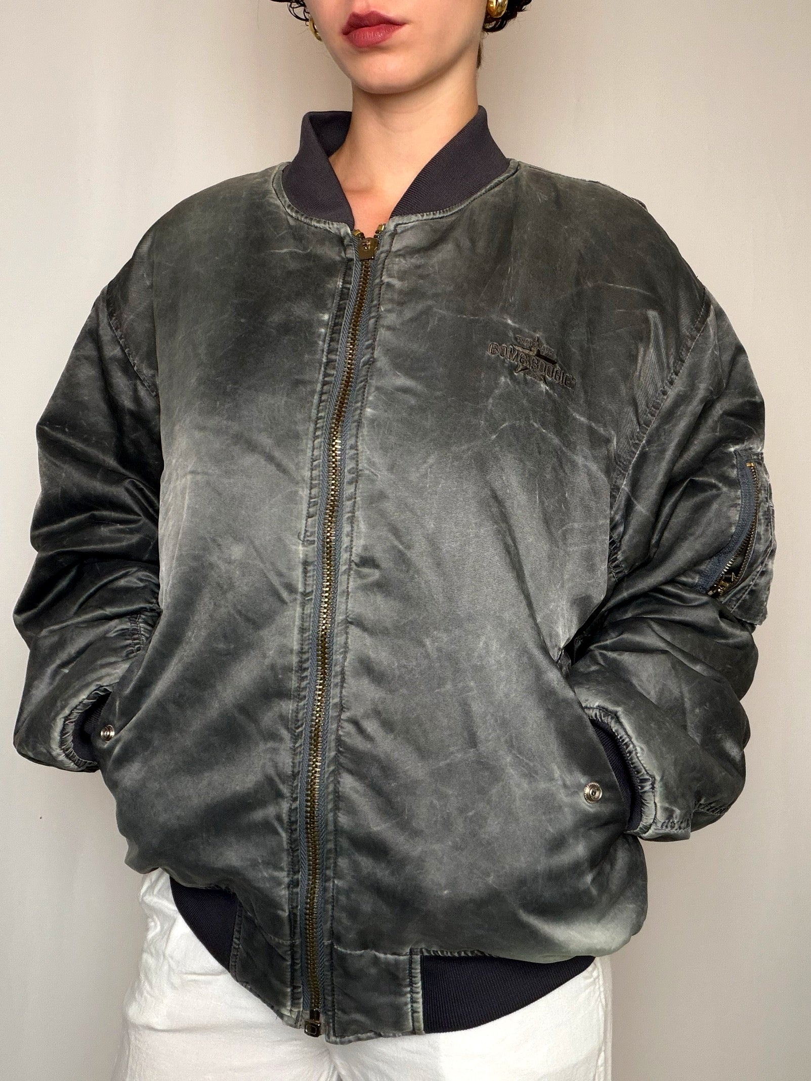 Bomber reversible gris Bomb Boogie XL vintage