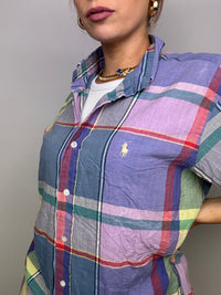 Chemise vintage RFL violette à carreaux