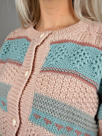 Cardigan vintage rose