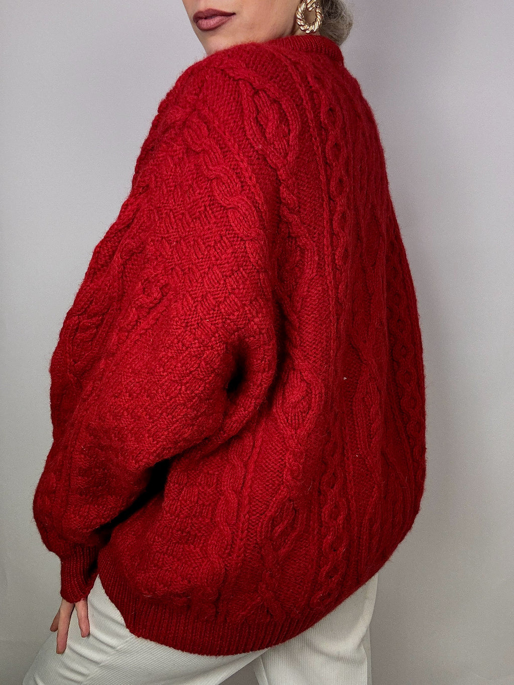 Red knitted sweater