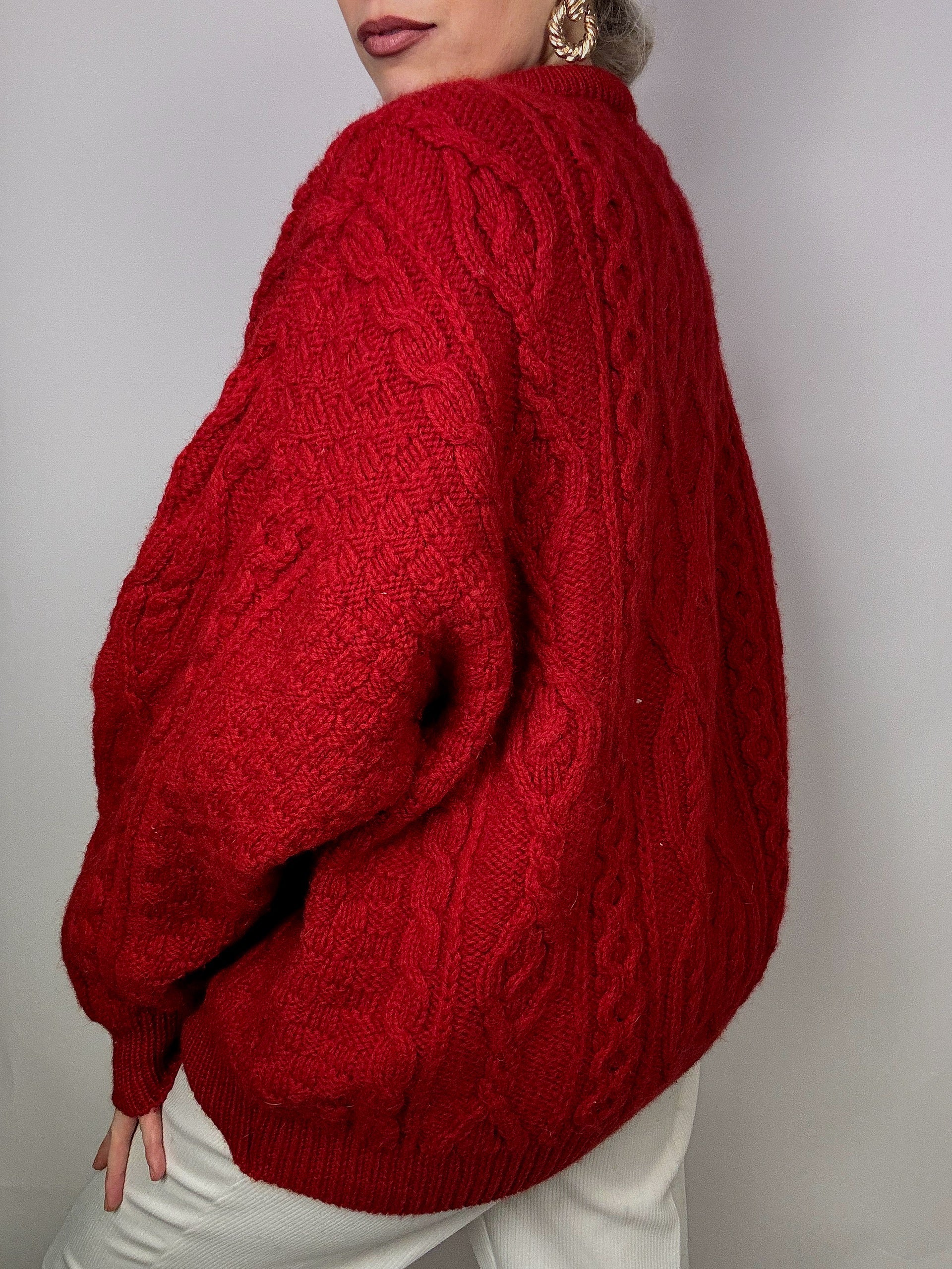 Red knitted sweater