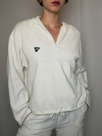 Sweat nid d'abeille blanc M vintage
