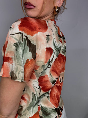 Vintage-Bluse mit Blumenmuster