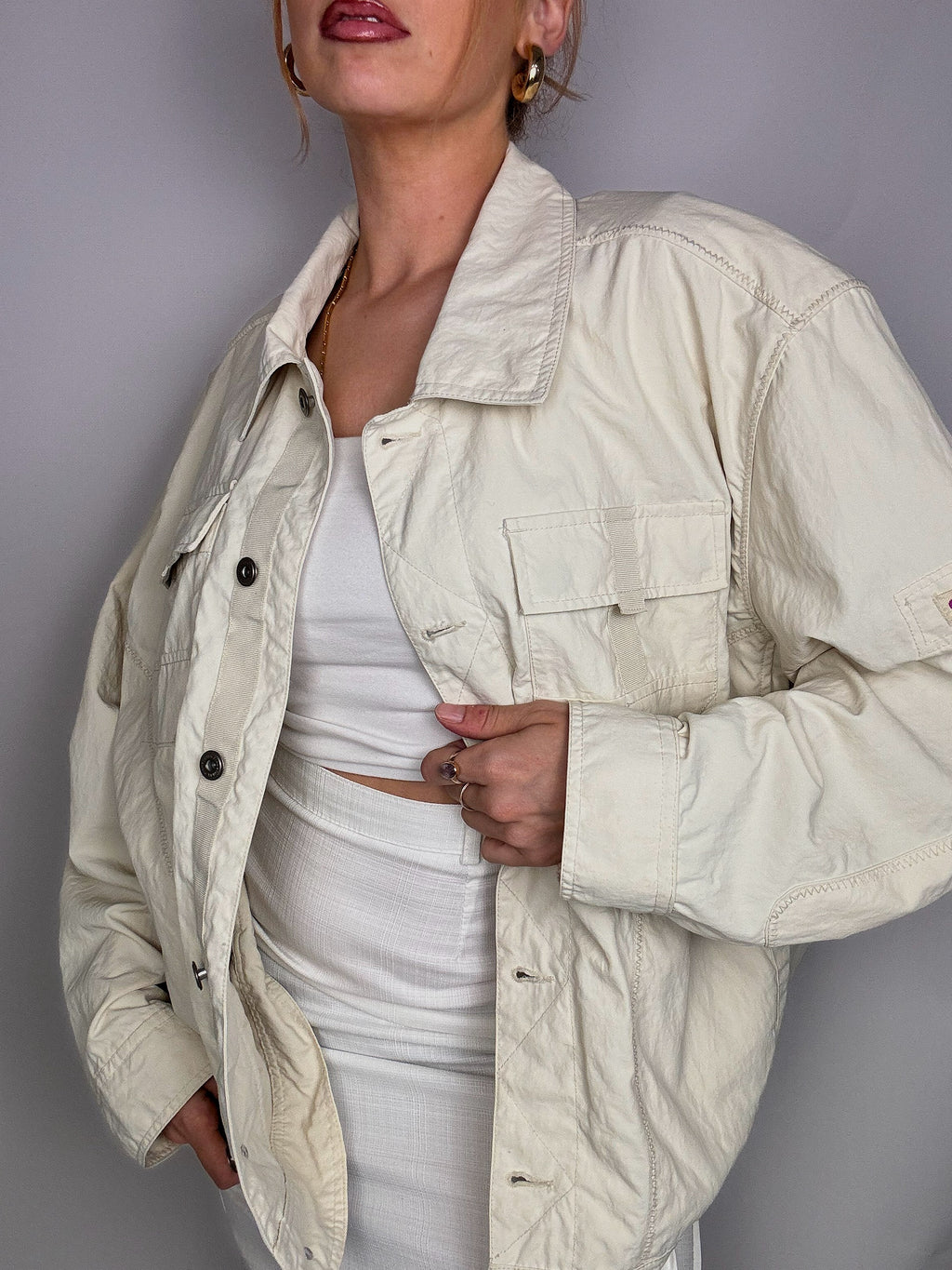Vintage cremefarbene Jacke