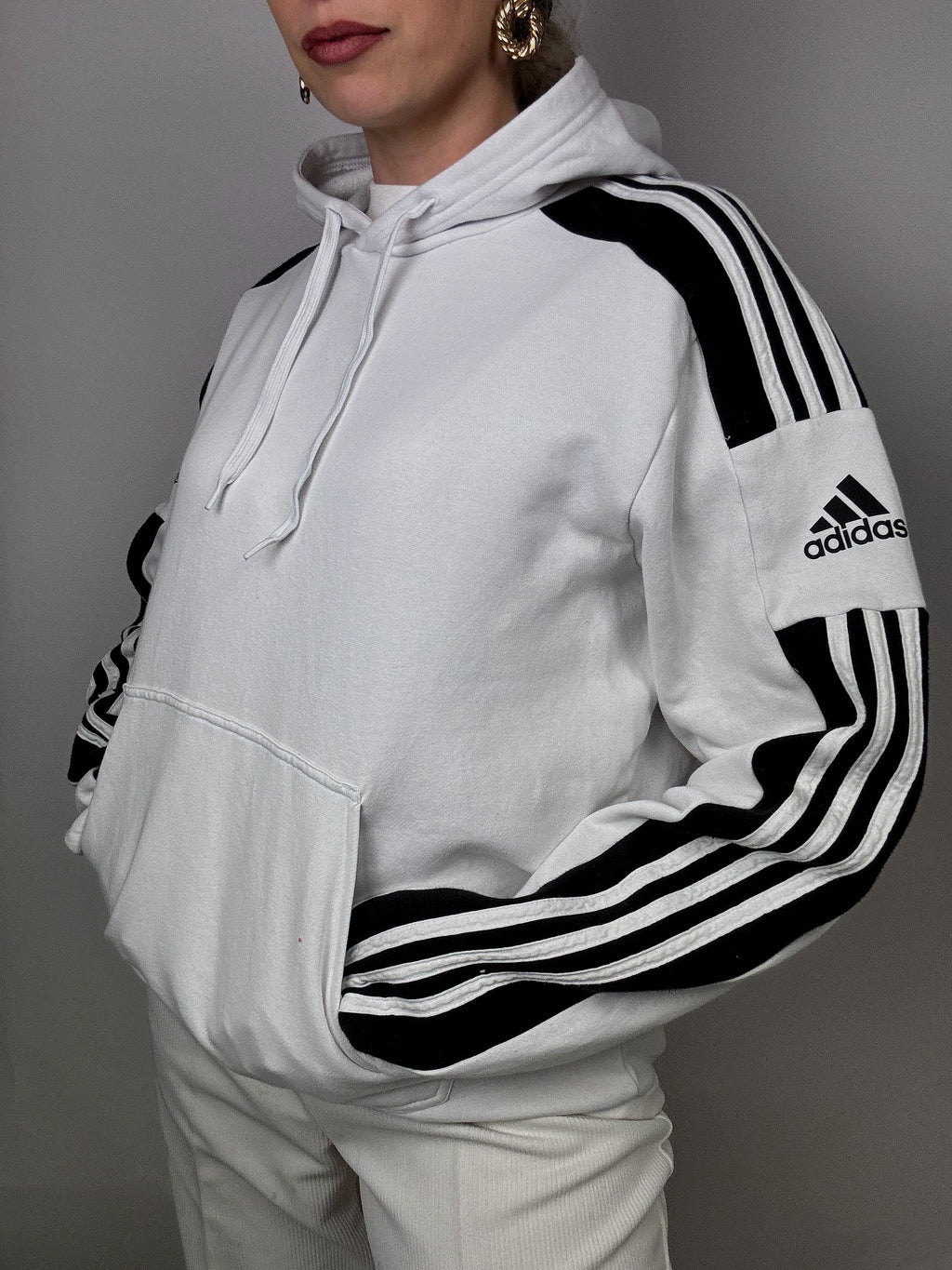 Adidas white and black hoodie