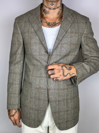 Vintage beige checkered blazer