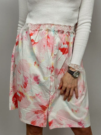 Vintage floral pink skirt S/M 