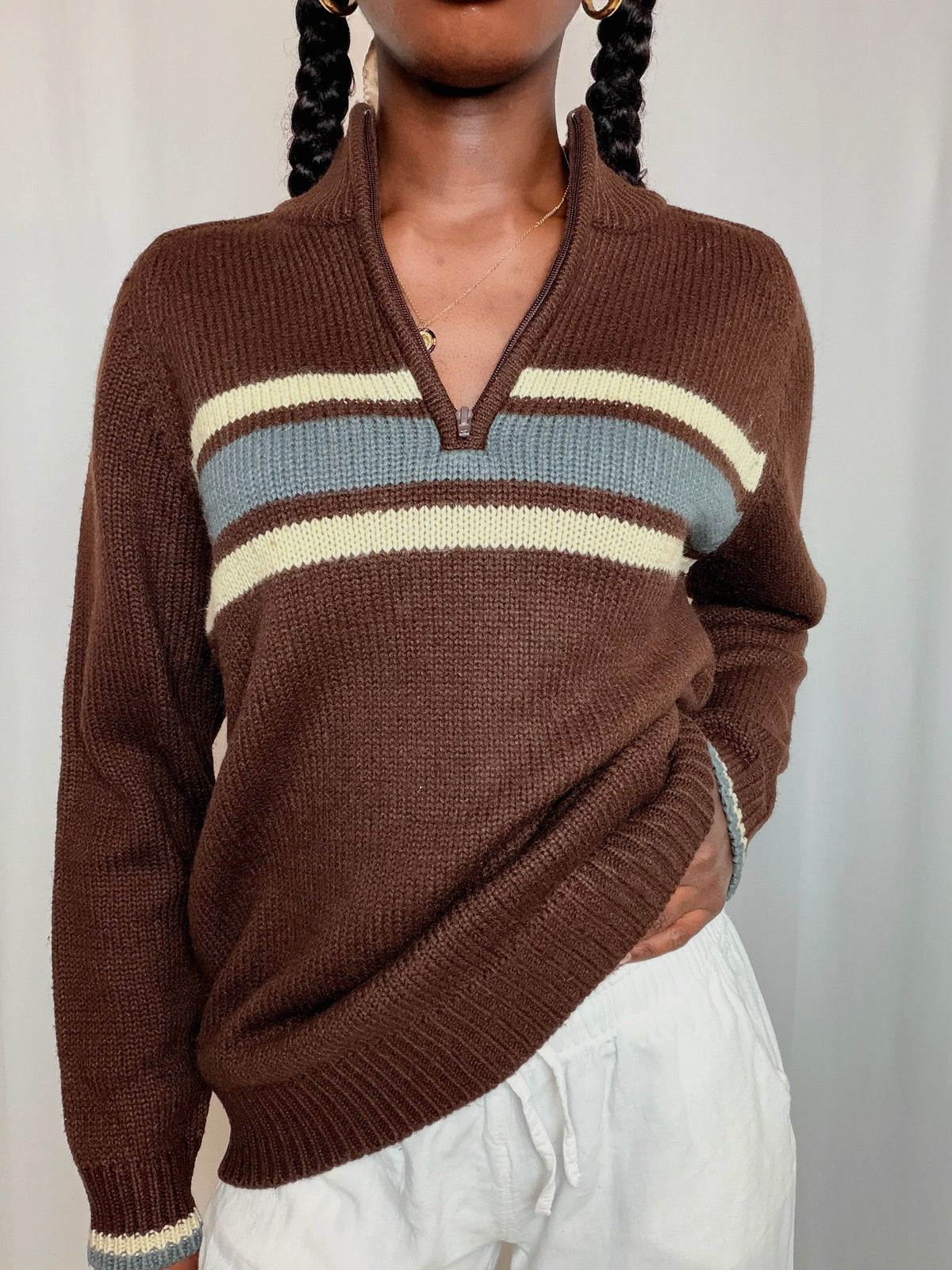 Pull Marron L vintage