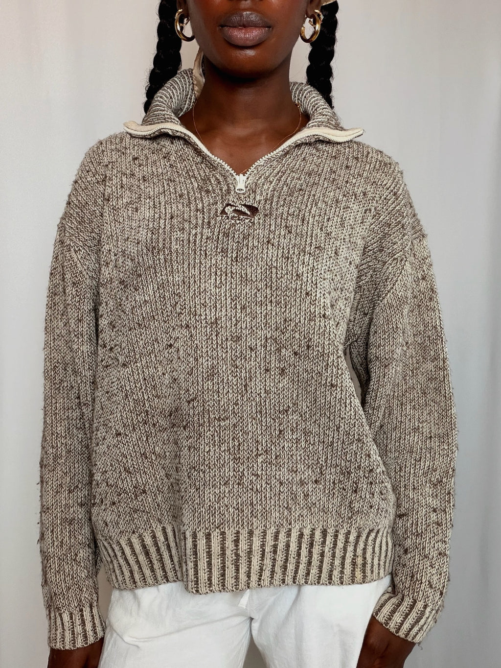 Pull beige chiné Rip Curl L vintage
