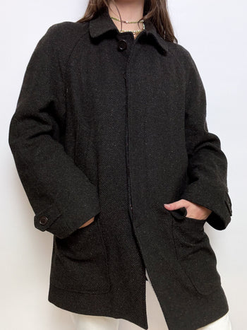 Manteau en laine noir vintage L