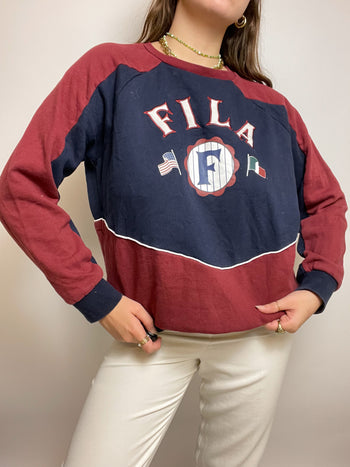 Fila vintage burgundy sweater L