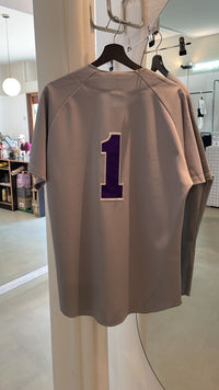 Maillot baseball américain vintage gris et violet