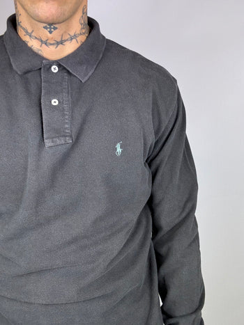 Polo manche longue Ralph Lauren noir XL