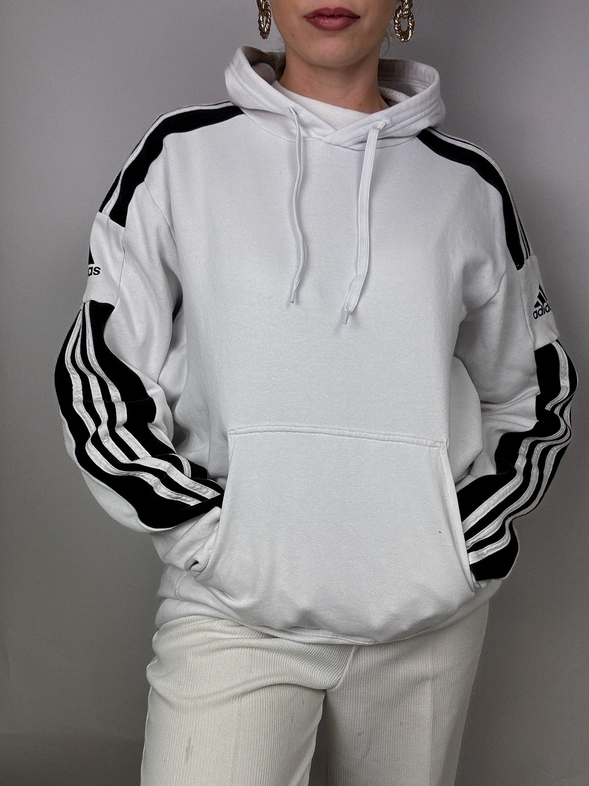 Adidas white and black hoodie