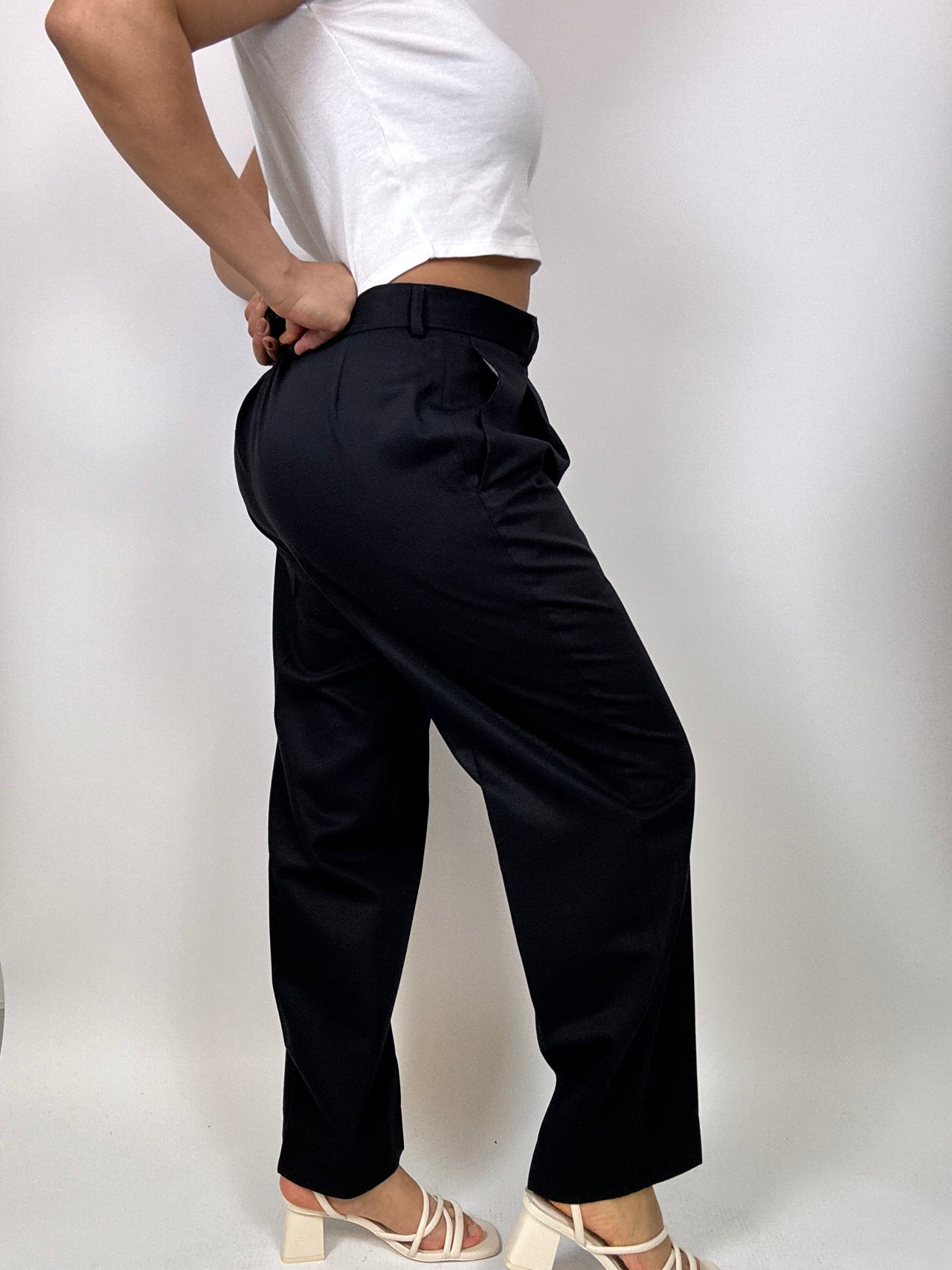 Pantalon tailleur noir vintage