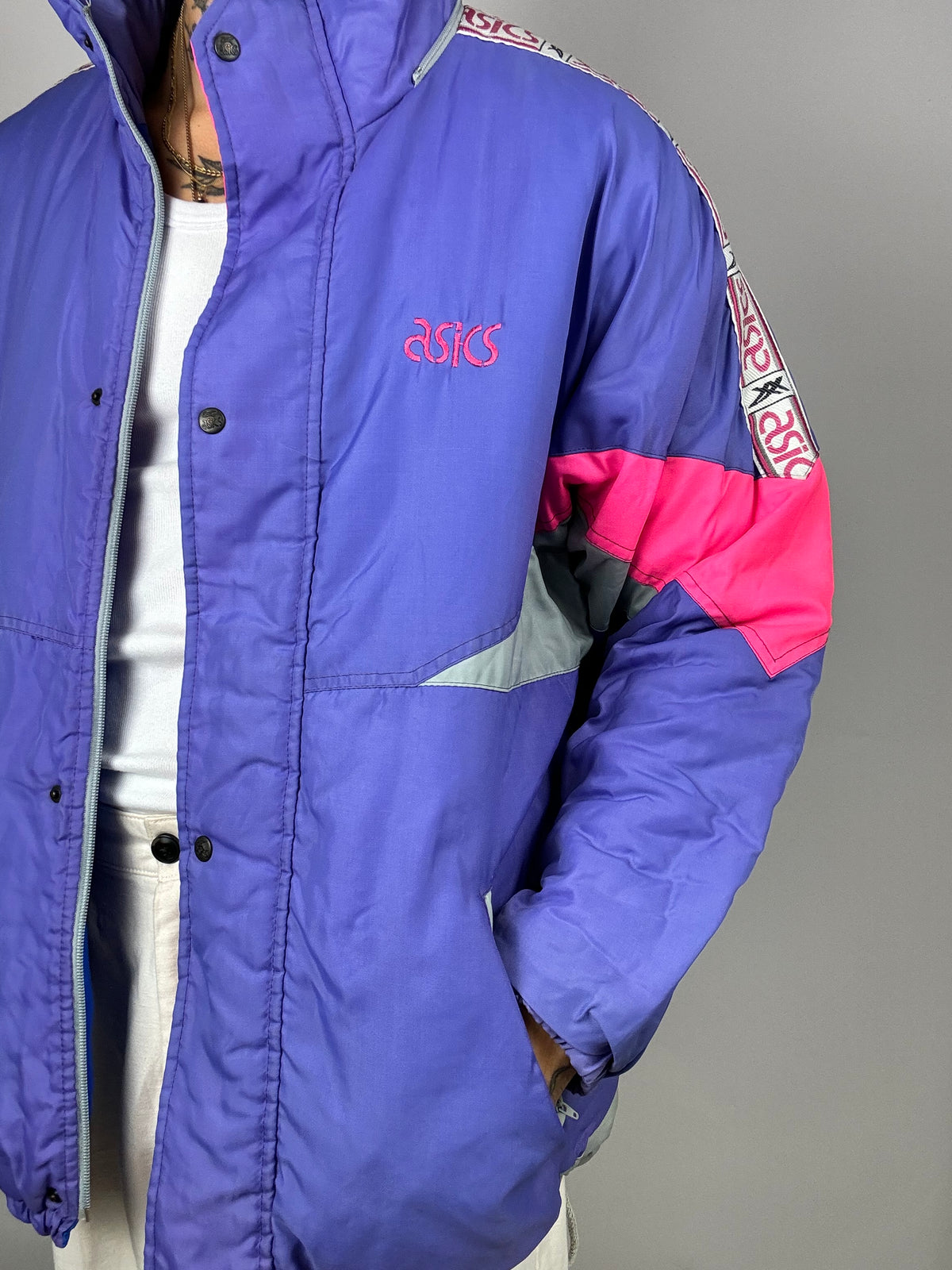 Asics purple, gray and pink jacket