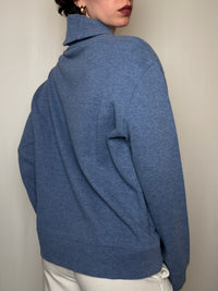 Pull col chale bleu Ralph Lauren L vintage
