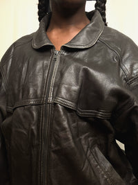 Blouson en cuir Noir L/XL vintage