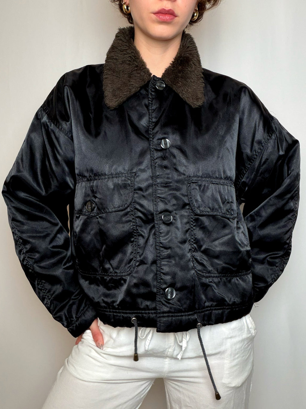 Veste aviator noire M vintage