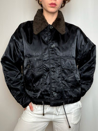 Veste aviator noire M vintage