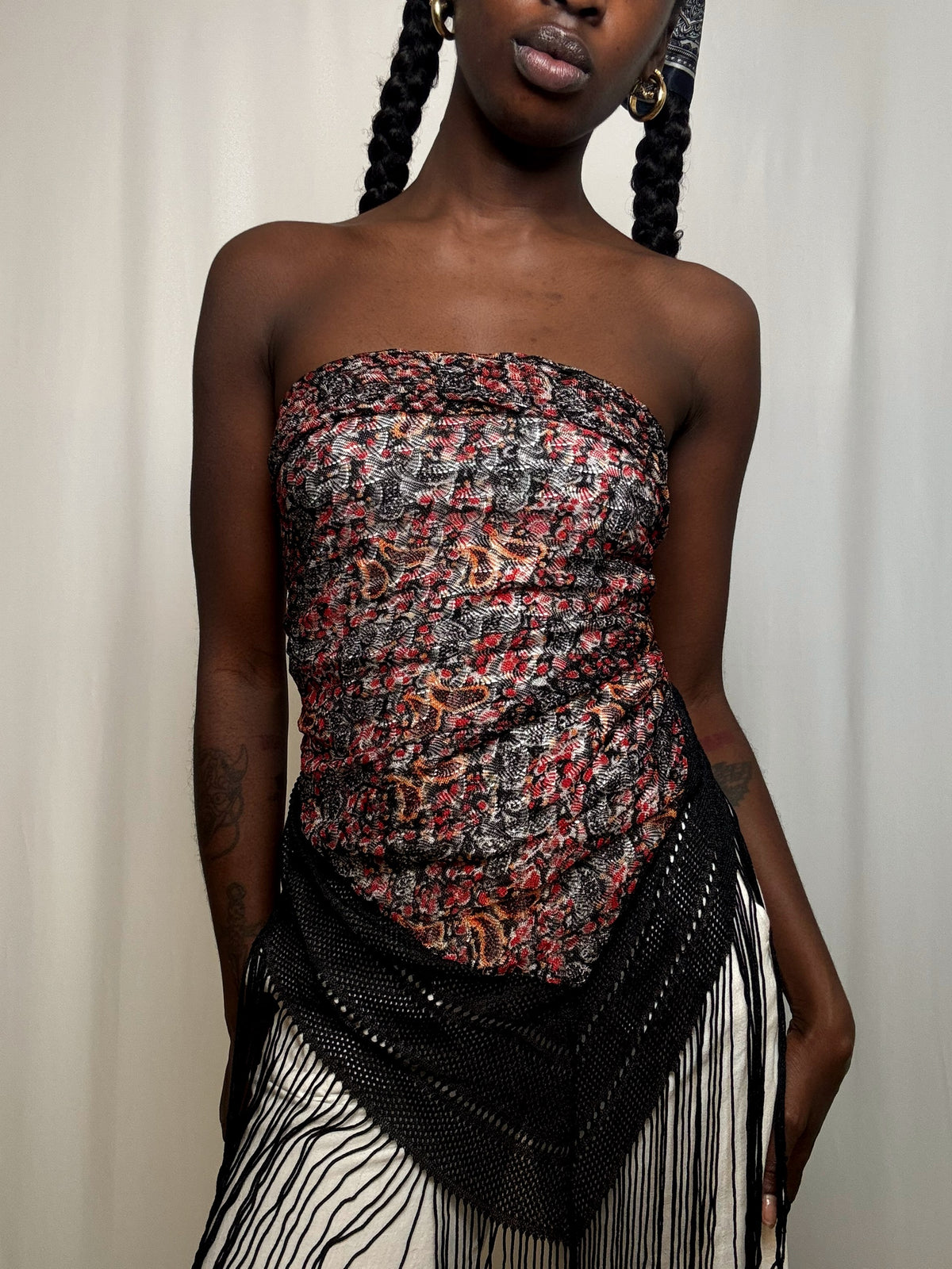 Foulard a frange vintage