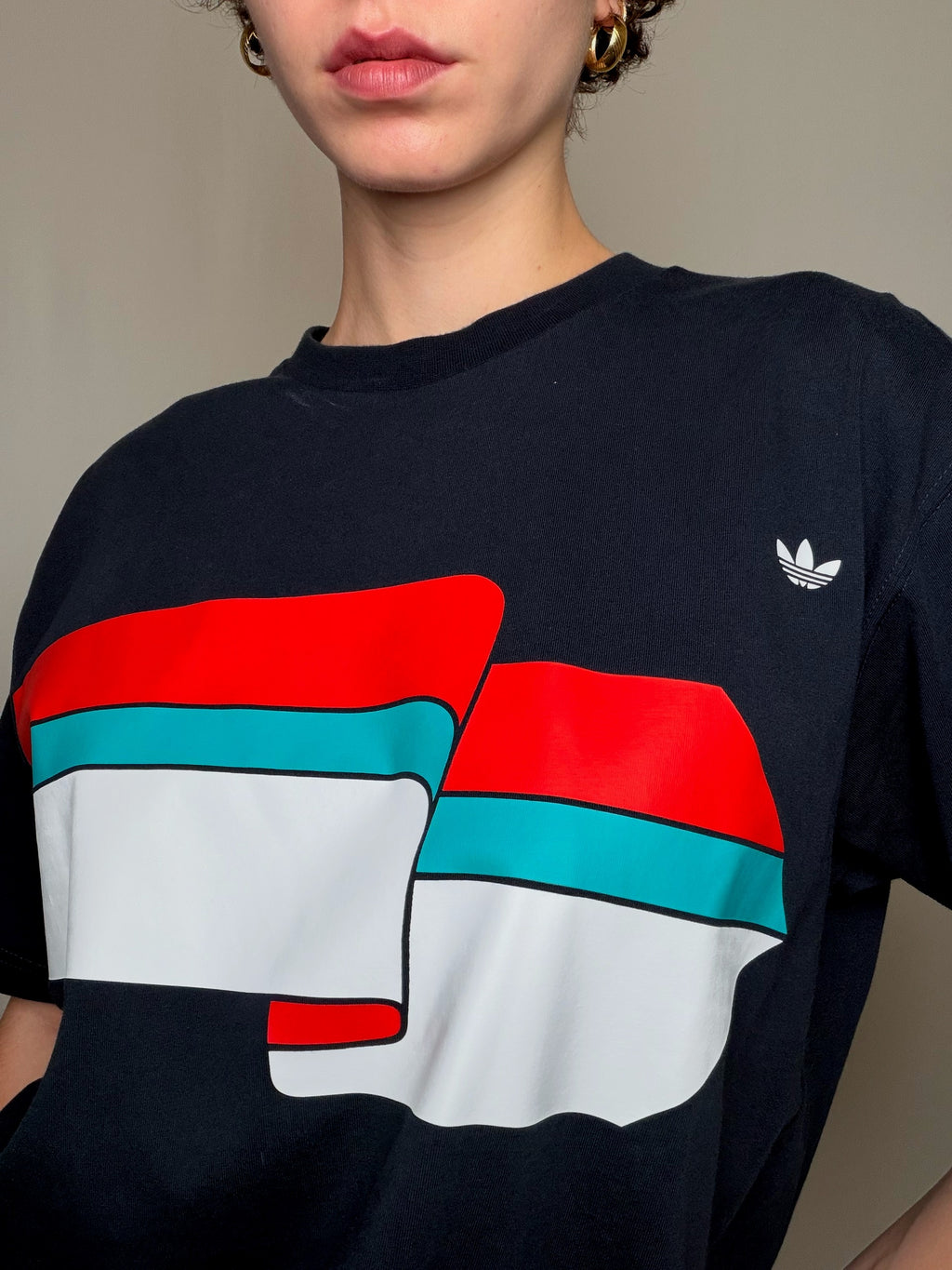 T-shirt noir Adidas L vintage