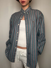 Chemise Rayé Bleu Pétrole / Bordeaux Ralph Lauren M/L vintage