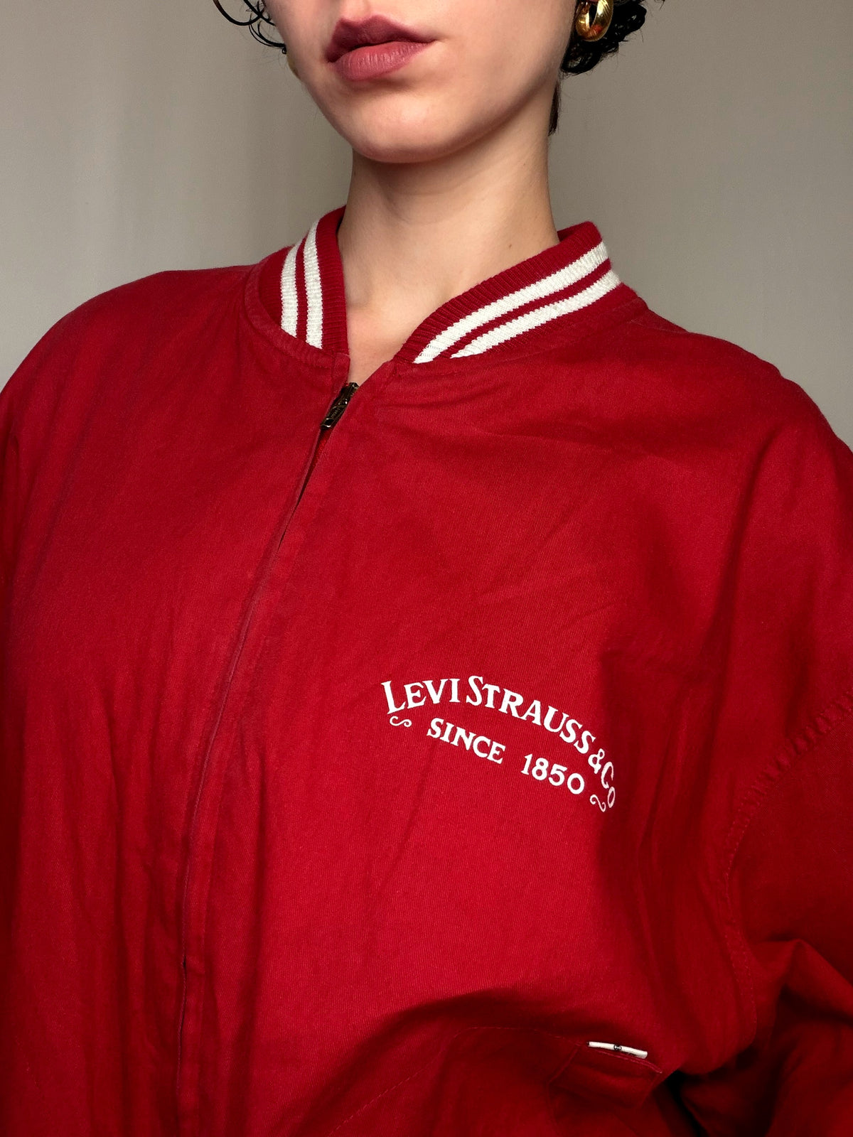 Jacket De Sport Rouge Levi's XL vintage