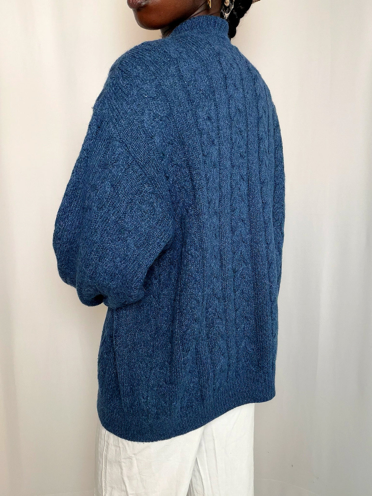 Cardigan Bleu Chiné L vintage