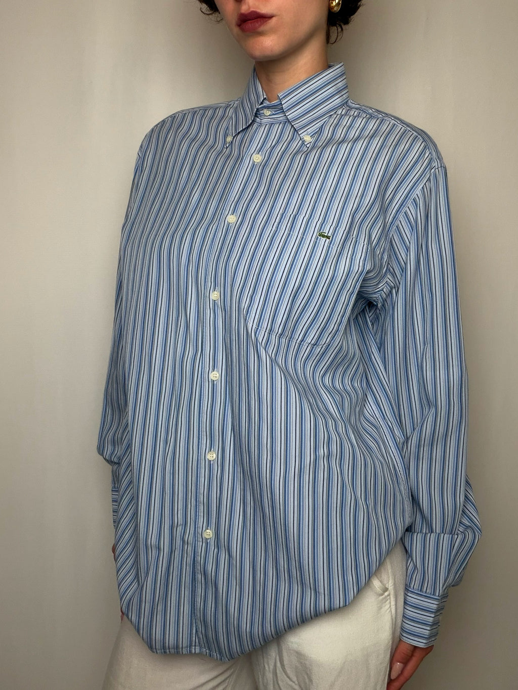 Chemise rayé bleu Lacoste S/M vintage