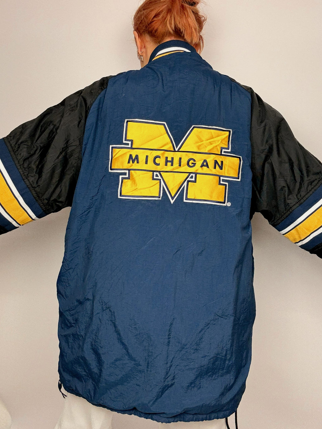 Vintage Michigan Jacke schwarz/blau L