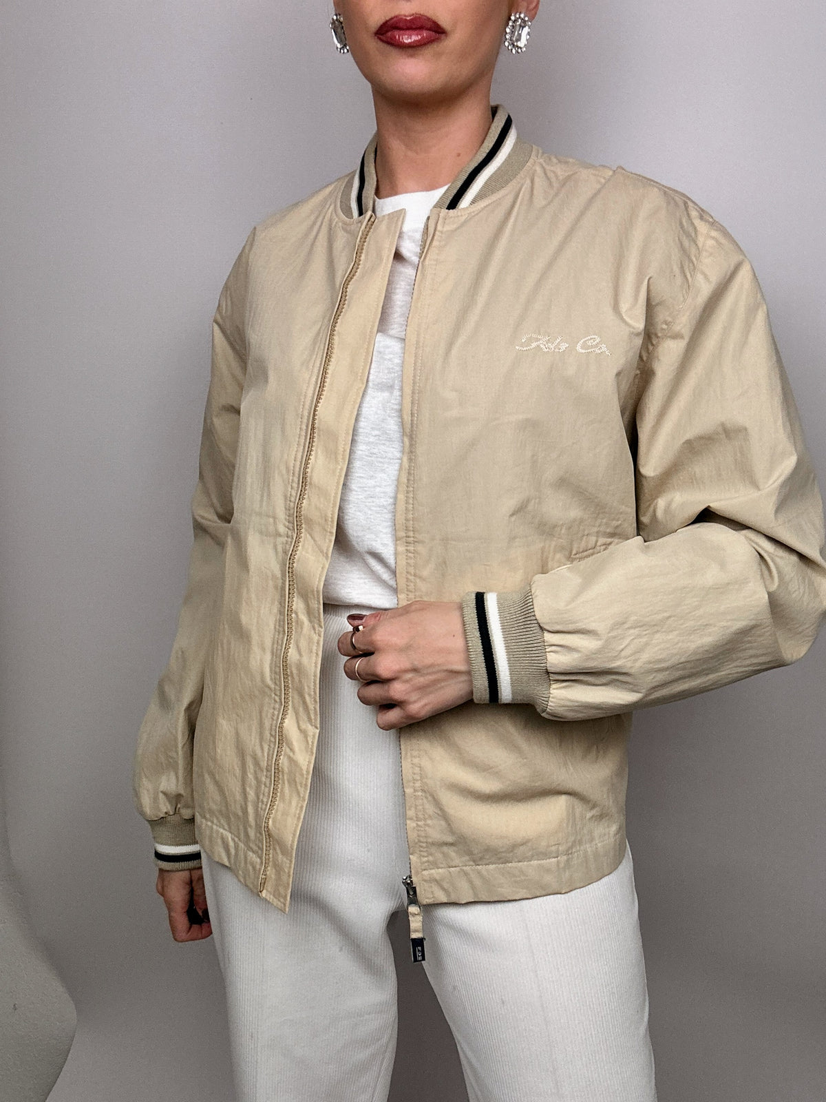 Vintage Beige American Bomber L
