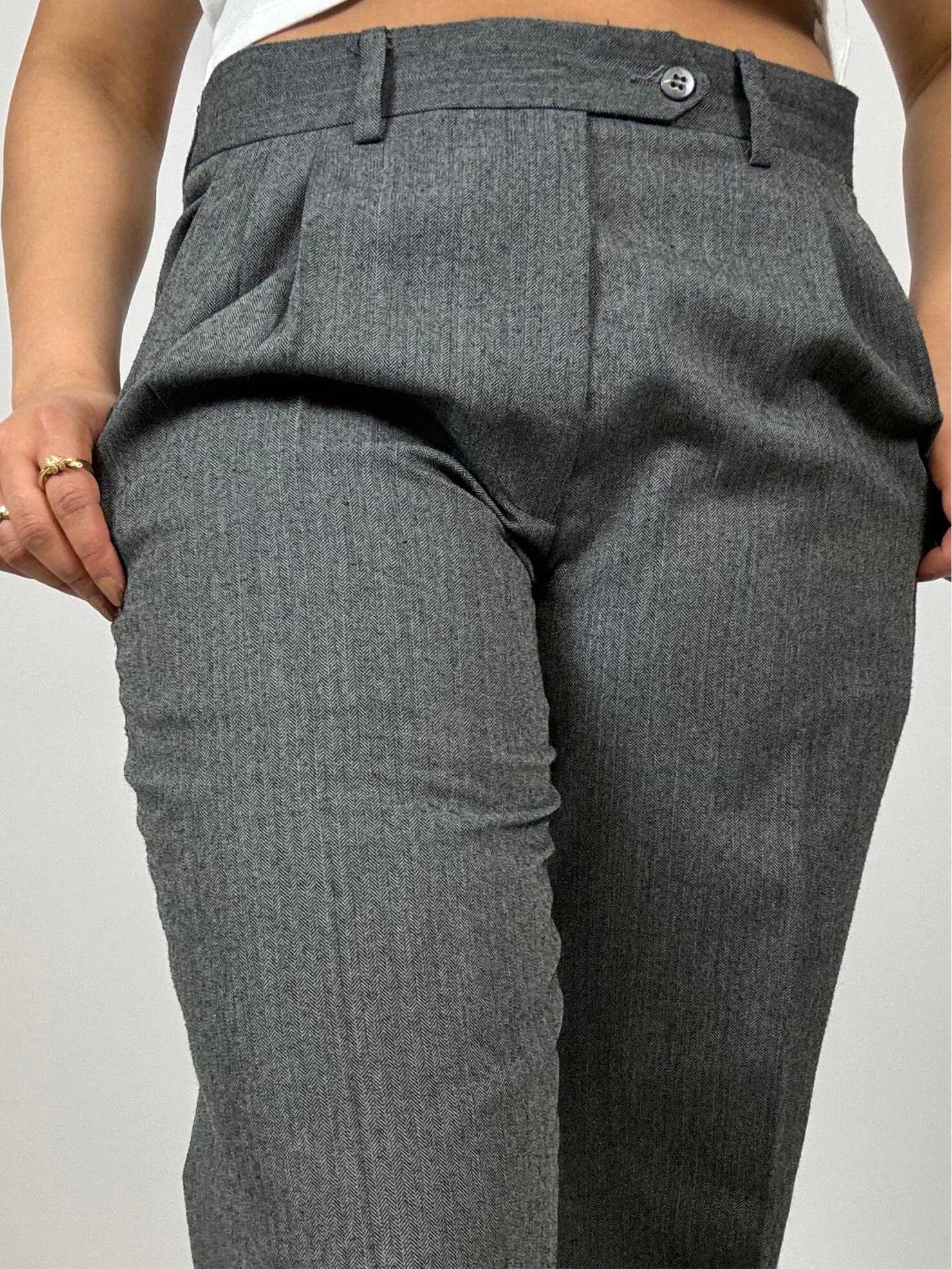 Vintage graue maßgeschneiderte Hose