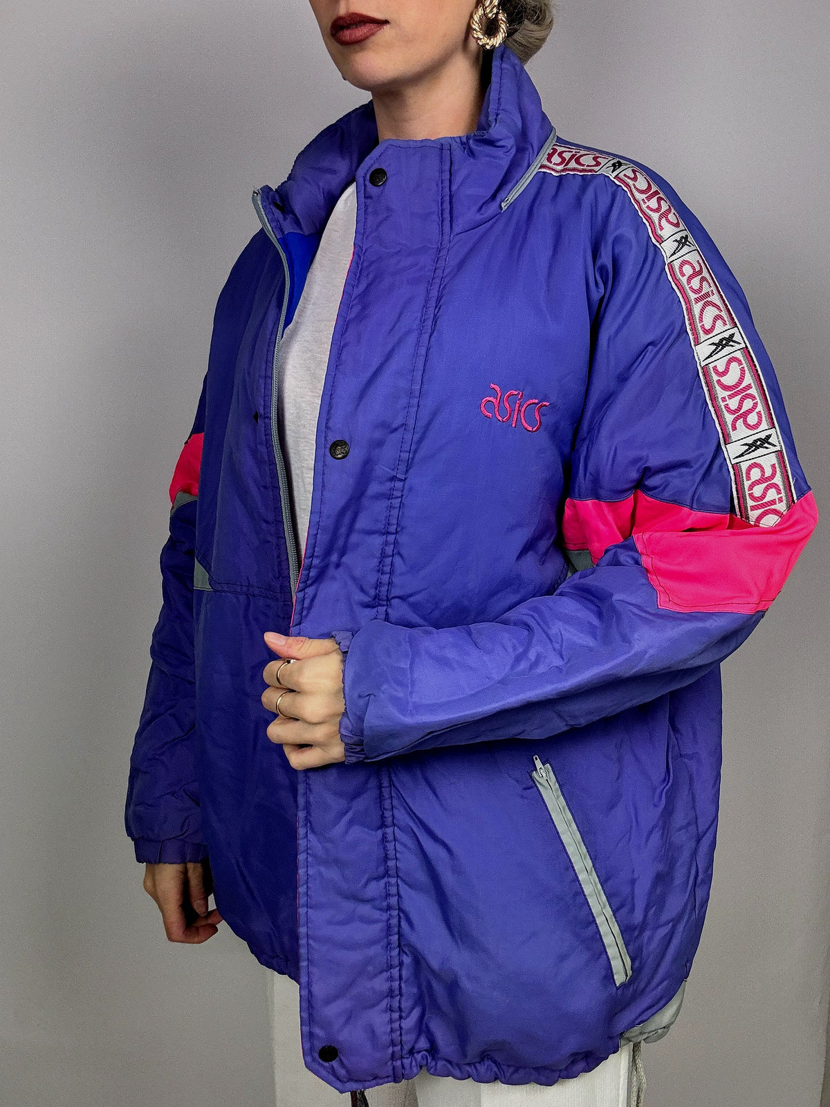 Asics purple, gray and pink jacket
