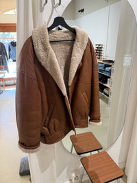 Manteau mouton retourné brun XL