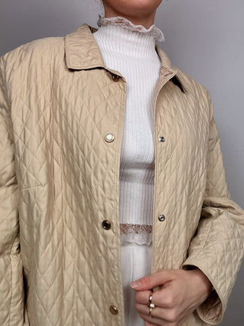 Veste beige matelassée L