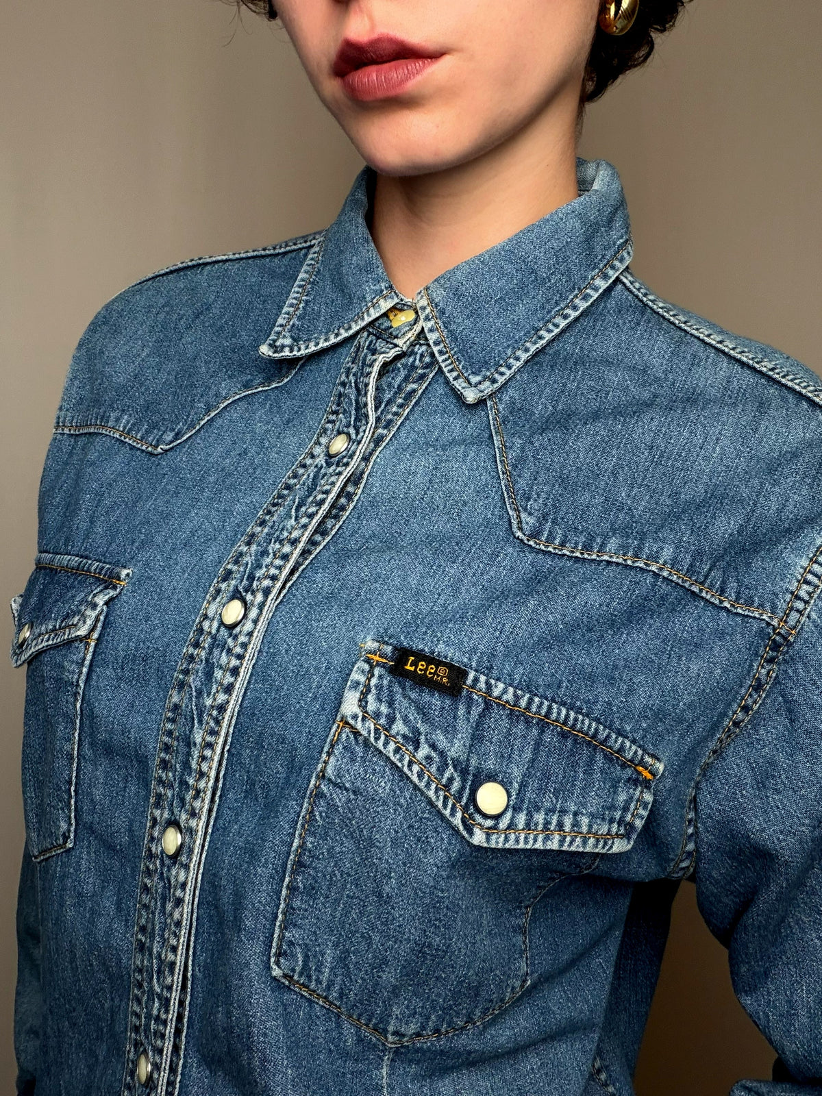 Chemise en jean bleu Lee XL vintage