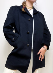 Dark blue vintage wool coat M/L
