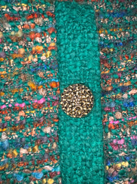 vintage green tweed round neck blazer