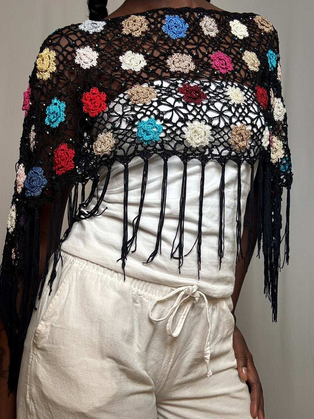 Top type foulard crocheté
