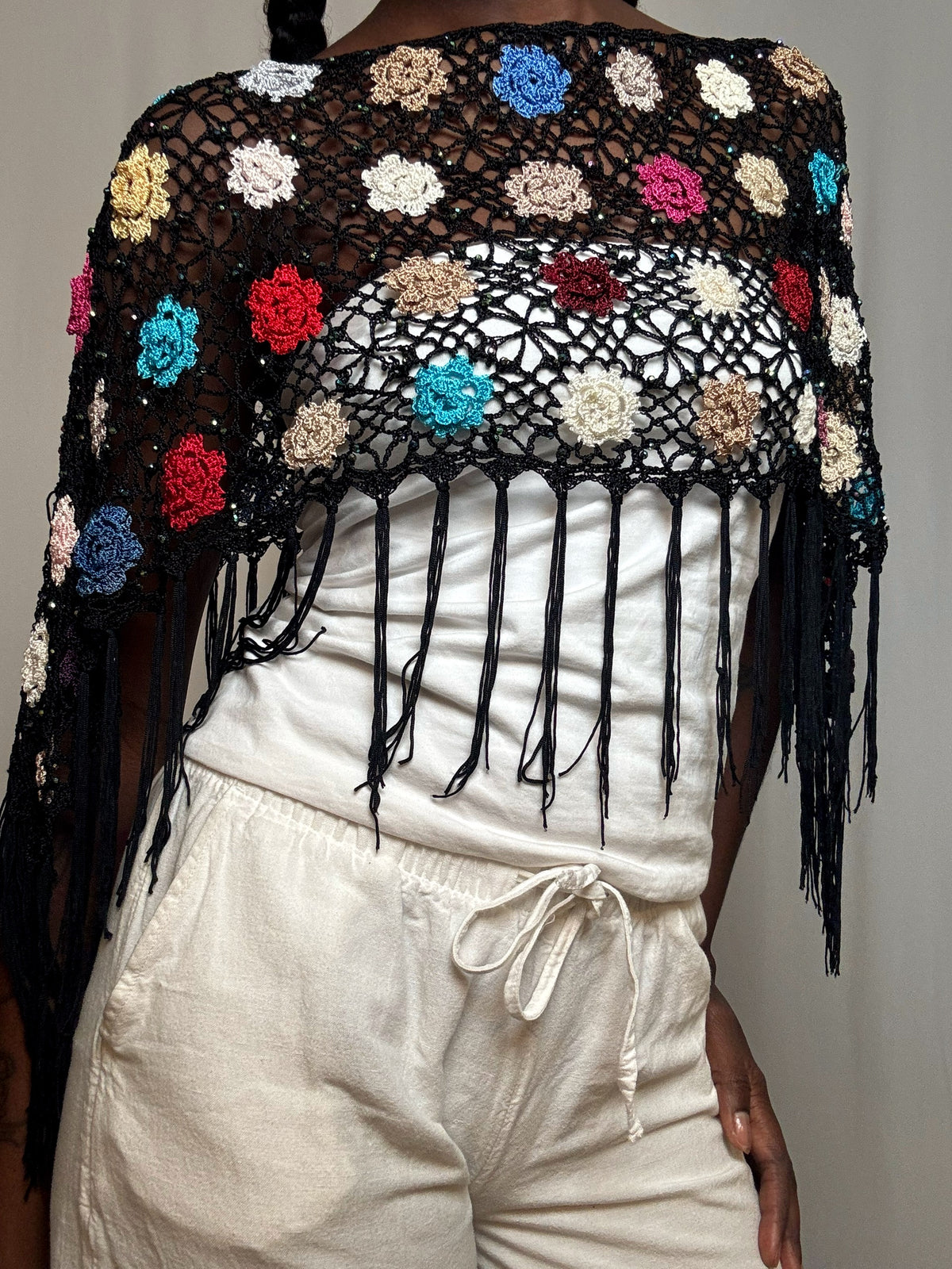 Top type foulard crocheté