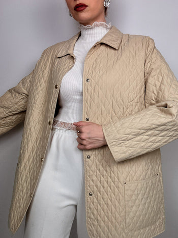 Veste beige matelassée L