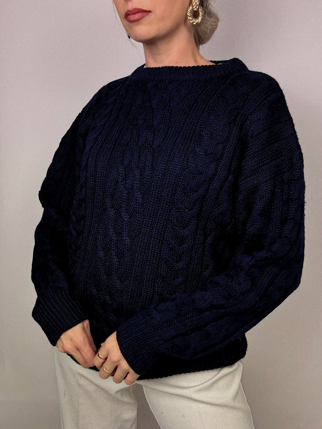 Woolovers Navy Blue Wool Sweater