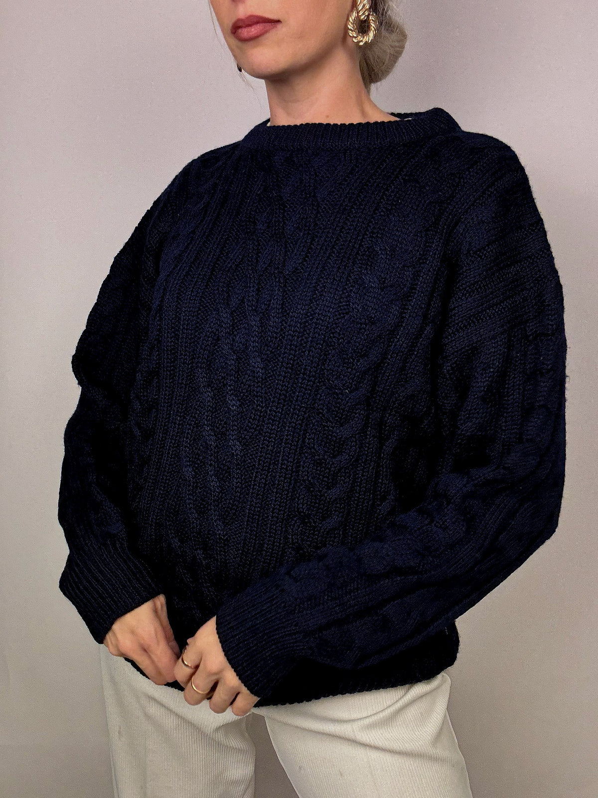 Woolovers Navy Blue Wool Sweater