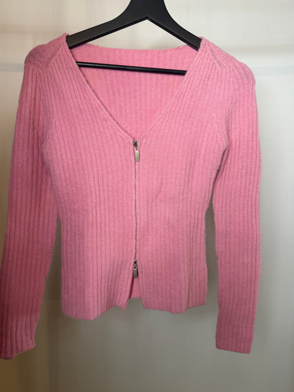 Cardigan à zip rose S live