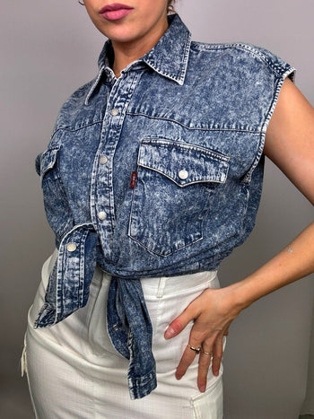 Vintage Washed Denim Vest