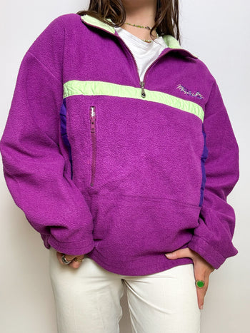 Vintage lila/rosa Fleecepullover L/XL 