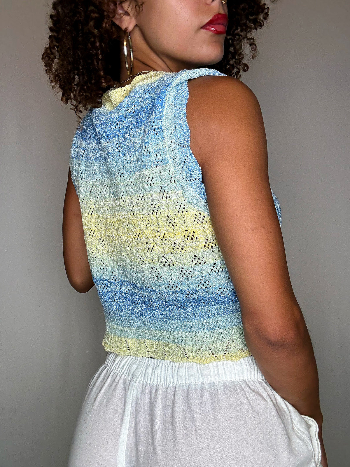 Gilet en maile dégradé M/L vintage